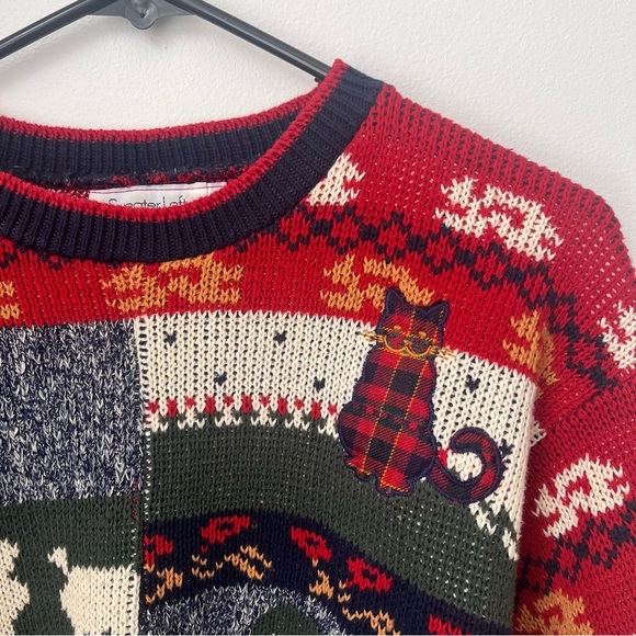 Vintage Sweater with Cat and Cow Size Small Petite - Picture 2 of 10